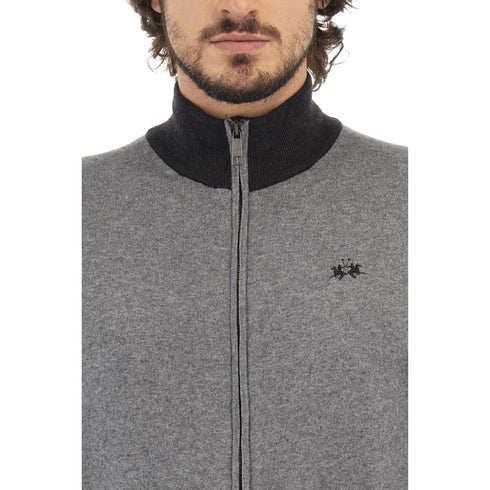 La Martina Cardigan Cardigan Uomo a zip bicolore Grigio nero - Francavilla Moda